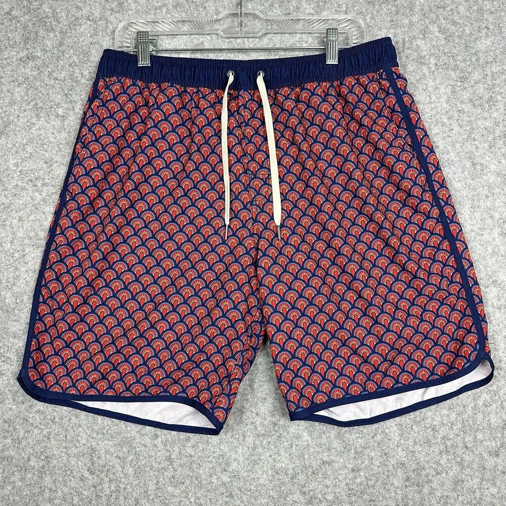 Fair Harbor Anchor Swim Trunks Shorts Mens XL Geometric Brief Lined Pockets*